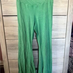 Aerie Green Flare Pants